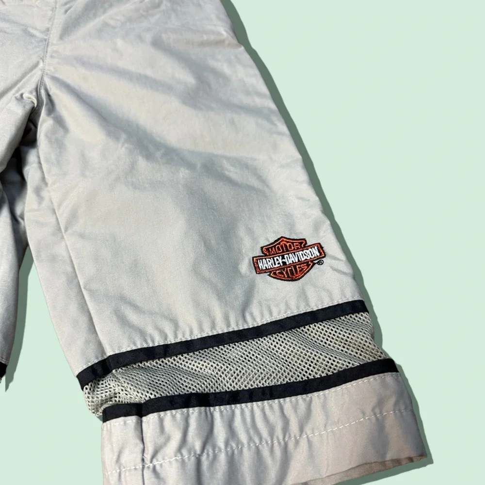 Toddler Harley Davidson Motorcycles Light Grey Mesh Detail Nylon Pants Sz 24 Mon - Picture 2 of 7